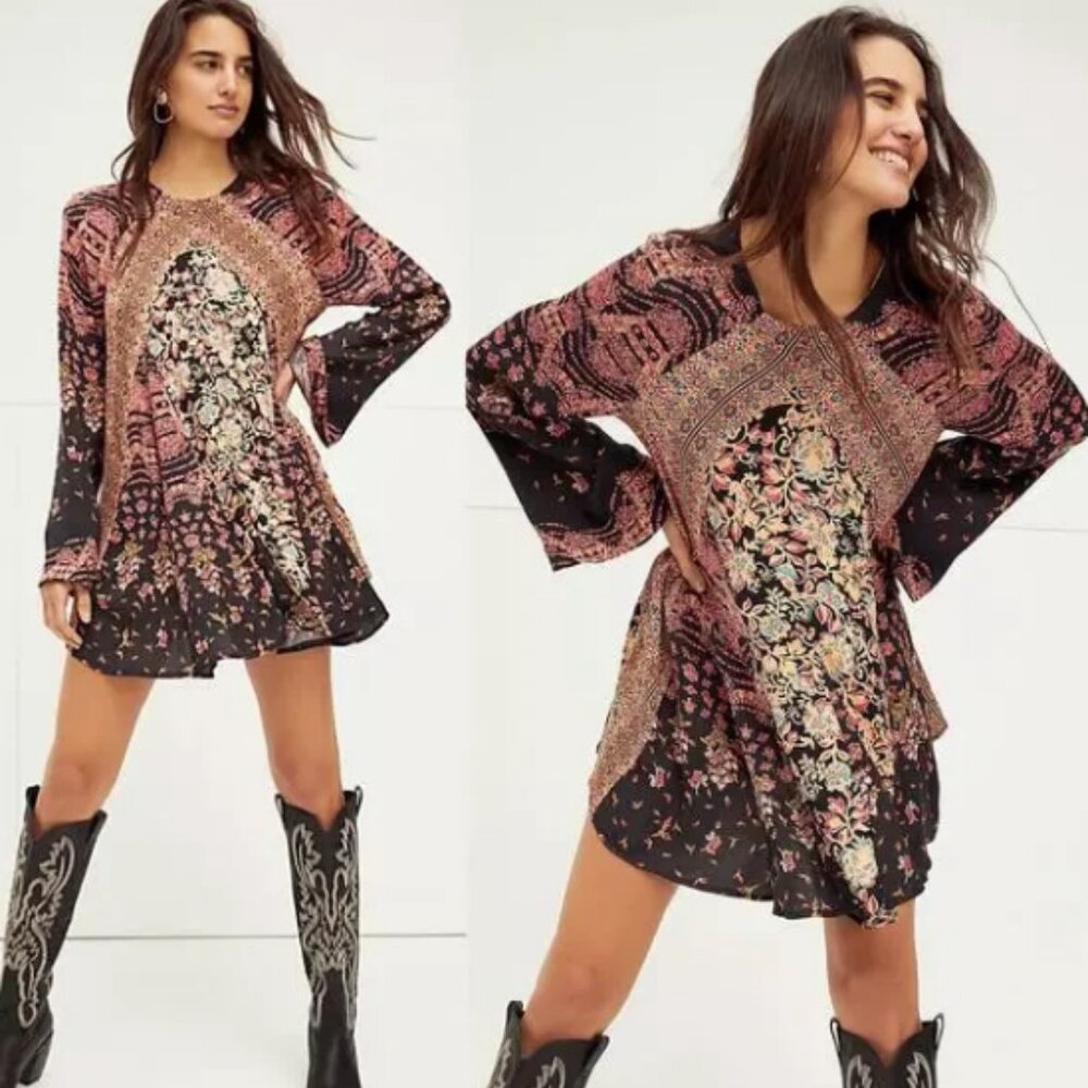 FREE PEOPLE STEVIE TIE BACK TUNIC DRESS